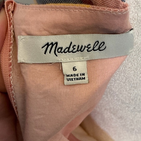 Madewell Tie-Front Sherbert Striped Cotton Midi Dress Size 6 - Picture 8 of 11